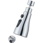 Güzel Hediyem 3 Fonksiyonlu Mutfak Musluk Başlığı, 360 Derece Döner, Su Tasarruflu, Gümüş, Paslanmaz Çelik, 22MM Dişli Borulara Uyumlu (Krom) - Option-1