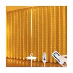 Güzel Hediyem 3x3 Metre Perde LED Işık, 300 Ledli 10 Sarkıtlı Dekoratif Led, Uzaktan Kumandalı ve 8 Fonksiyonlu, USB Girişli Günışığı (Sarı) Duvar ve Perde Aydınlatması - 1 m - 00 Beyaz