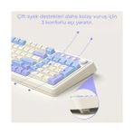 Güzel Hediyem Aula S99 Retro Rgb Gaming 3 Modlu Bluetooth/2.4ghz/usb-C Kablosuz Makrolu Türkçe Q Klavye Mavi - Option-1 - 001-Renkli