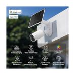 Güzel Hediyem C410 Kıt, 2k 3mp, Renkli Gece Görüşü, Şarj Edilebilir, IP65 Sertifikalı, Yerel/bulut Depolama, 110° Açılı, Güneş Paneli Dahil, Kablosuz Bataryalı Güvenlik Kamerası Kiti - Ahşap