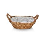 Güzel Hediyem El Yapımı Doğal Hasır Kulplu Çok Amaçlı Dekoratif Oval Sepet, Hasır Kulplu Ekmek Sepeti (27X18X8 Cm) - Kestane Akaju - Option-1