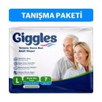Güzel Hediyem Giggles Yetişkin Bel Bağlamalı Hasta Bezi Large 7'li 1 Paket 7 Adet - Option-1 - (ClearEyelets)Black-RadiantOrchid