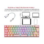 Güzel Hediyem Majesty 62 Tuşlu Rgb Mini Gaming Oyuncu Mekanik Klavye Red Switch Pembe - Option-1 - 001-Renkli