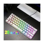 Güzel Hediyem Oyuncu Klavyesi Rgb Klavye 20 Modlu Ayarlanabilir Renk Seçeneği Rgb Suya ve Toza Dayanıklı Klavye Oyun Klavyesi Oyuncu Klavye Mekanik Klavye Kırmızı Switch (Beyaz) - Option-1 - 001-Renkli