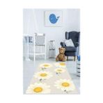 Güzel Hediyem Pelangi Minimal Tarz Beyaz Sarı Papatyalar Yıkanabilir Kaymaz Taban Leke Tutmaz Çocuk Odası Halısı, Sarı-Beyaz 80 x 350 - Option-1 - Ahşap