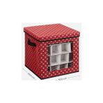 Güzel Hediyem Saklama Kutuları, 3'lü Set, Katlanır Kutular, Kutu Başına 64 Küçük Bölme, Esnek Ayırma Duvarları, 30,5 x 30,5 x 30,5 Cm, Kırmızı, Kar Tanesi Desenli RFB029R01 - Option-1