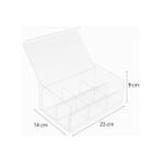 Güzel Hediyem Şeffaf Kapaklı 6 Bölmeli Organizer Kutusu – Çay, Takı, Baharat, Aksesuar ve Küçük Eşyalar Için Düzenleyici Kutusu – 23×14×9 cm - Option-1