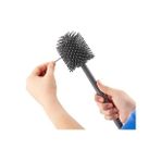 Güzel Hediyem Silikon Wc Tuvalet Banyo Fırçası Klozet Fırçası Oval Siyah - Option-1