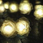 Güzel Hediyem Solar 30LED Ampül 4m Ip Gül Desen Güneş Enerjili Dekorasyon Doğum Günü Düğün Beyaz - 0,5 W - Altın