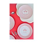 Güzel Hediyem Tabakevi Tabak Evi Porselen Tuval Pasta Takımı 20CM 4 Kişilik 4 Parça TVL4PTPRS1158 - 1/100 Toz Ceviz