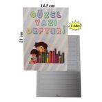 Güzel Yazı Defteri Küçük Boy 14,5x21 cm 24 Yaprak 1 Adet Klavuzlu Standart Çizgili Yazı Defteri Dik Temel Harflerle 1. S