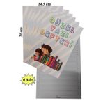 Güzel Yazı Defteri Küçük Boy 14,5x21 cm 24 Yaprak 6 Adet Klavuzlu Standart Çizgili Yazı Defteri Dik Temel Harfl 1. Sınıf