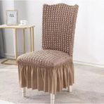 Güzelevim Tekstil Bürümcük Etekli Lastikli Esnek (1 Adet) Sandalye Kılıfı Sandalye Örtüsü - 38 x 56 cm - Kum