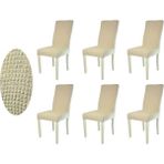 Güzelevim Tekstil Bürümcük Lastikli 6'lı Sandalye Kılıfı Sandalye Örtüsü GZL00000267 - 38 x 56 cm - Naturel
