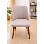 Güzelevim Tekstil Güzelevim Bambu Sandalye Kılıfı Yıkanabilir Likralı Esnek Lastikli Sandalye Örtüsü - 38 x 56 cm - Açık Vizon - Cappuccino