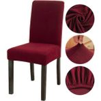 GüzelEvim Tekstil Güzelevim Bambu Sandalye Kılıfı Yıkanabilir Likralı Esnek Lastikli Sandalye Örtüsü - 38 x 56 cm - Bordo
