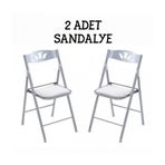 Güzelkan Madeni Eşya 1054 Katlanır Beyaz 2 Adet Mutfak Sandalyesi