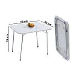 Güzelkan Madeni Eşya Beyaz Renkli Katlanır Ahşap Masa 80x60 cm Piknik Masası Balkon İçin Kullanışlı ve Taşınabilir