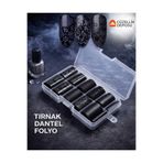 Güzellik Deposu 10'lu Siyah Dantel Desenli Protez Tırnak Transfer Folyosu Seti - Nail Art Süsleme Folyo Paketi