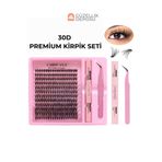 Güzellik Deposu 30D 9mm- 14mm Premium Takma Kirpik Seti / Cımbız-Yapıştırıcı-Sabitleyici