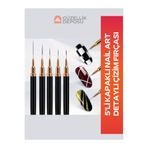 Güzellik Deposu Kapaklı Ince Pofesyonel Nail Art Detaylı Çizim Fırçası 5'li Tırnak Çizim,Desen,Dizayn Fırçası
