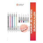 Güzellik Deposu Protez Tırnak Hamur Jel Silikon Fırça Desen Verme Fırçası Nail Art Fırça Seti 5'li