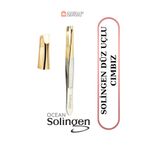 Güzellik Deposu Solingen Paslanmaz Çelik Düz Gold Uçlu Cımbız