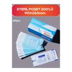 Güzellik Deposu Steril Poşet 200'lü Tek Sterilizasyon Paket Steril Pac Steril Kraft Paket 90x260mm Steril Paket