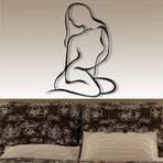 Güzellik Duvar Sanatı - 3D Kadın Silueti Metal Duvar Dekoru Ev Ofis Dekorasyonu Yatak Odası Oturma Odası Dekor Heykel (Siyah, 18" G x 24" Y / 46x61cm)