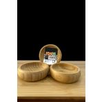 GÜZELYÜZ AVM Bambu Çerezlik Yuvarlak Kase Çerezlik 3 Adet