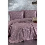 Güzide Ev Modası Modern Yatak Örtüsü Ahenk Lavanta - Altın - 260 x 260 cm