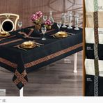 Güzide Lavin 160x260 cm Siyah Tarçın Masa Örtü Seti