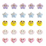 GUZUHUKU 50 adet Reçine Flatback Charms Sevimli Çiçekler, Yıldızlar, Bulutlar, Kalp Süslemeleri Saç Klipleri, Fotoğraf Çerçeveleri, Telefon Kılıfları, Mücevher Kutuları, Kendin Yap El Sanatları, vb,