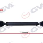 Gva 4475090 758 mm Polo V 9N Sağ Komple Aks