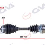 Gva 4490010 569 mm 29 Diş Corsa B Sol Komple Aks