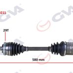 Gva 4490211 580 mm Corsa C Combo 1.3 CDTI 29 Dişli Abs'li Sol Komple Aks