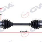 Gva 4491053 620 mm Accent Admire 1.5 Abs'li 44 Diş Sağ Komple Aks