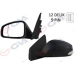 GVA Diş Dikiz Aynasi Sol Megane-Fluence 08 Elektrikli Isitmali Sinyalli Sensörlü Asferik 9 Fiş VM-6138EHSAL