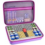 GWCASE Pil Düzenleyici Saklama Tutucu, Pil Test Cihazı Denetleyicili Piller Saklama Kabı Kutusu AA AAA 9V C D Lityum 3V LR44 CR2016 CR1632 CR2032 CR2025 için uygundur (Kılıf Piller İçermez)-Mor