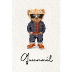 Gwenaël: Cahier personnalisé avec prénom Gwenaël | Cadeau d'anniversaire pour enfant, garçon, homme, copain ... | Nounours | 110 pages lignée, Petit Format 6x9 pouces (15,24 x 22,86 cm)
