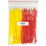 GWEST Plastik Kablo BAĞI-SARI+KIRMIZI-2,5X100MM-CIRT Kelepçe (100 Adet)