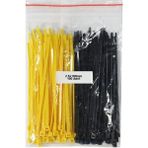 GWEST Plastik Kablo Bağı -SARI+SIYAH-2,5MMX100MM-CIRT KELEPÇE(100 Adet)