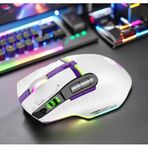 GWH-101 Bt+2.4ghz Ultra Hafif Şarjlı Kablosuz Oyuncu Mouse 12000dpi + RGB Ledli