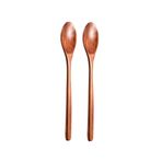 GWOZI Yemek pişirmek için tahta kaşık 22,5 cm - uzun saplı pişirme kaşığı 2 parça - mutfak ahşap kaşık seti - yemek yemek, karıştırma, karıştırma, servis, kazıma, çevirme için tahta kaşık