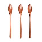 GWOZI Yemek pişirmek için tahta kaşık 22,5 cm - uzun saplı pişirme kaşığı 3 parça - mutfak ahşap kaşık seti - yemek yemek, karıştırma, karıştırma, servis, kazıma, çevirme için tahta kaşık