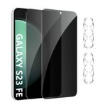 GXAYZ 【2 + 2 adet】Samsung Galaxy S23 FE 5G için görüş koruma folyosu, gizlilik zırhlı koruma camı, gözetleme önleyici folyo, anti spy koruyucu cam