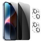 GXAYZ 【4 adet görüş koruma folyosu, iPhone 14 için, gizlilik zırhlı koruma camı, [2 x casus önleyici koruyucu cam + 2 x kamera koruması], gözetleme önleyici folyo, anti spy koruyucu cam