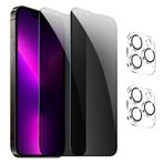 GXAYZ 【4 adet】 iPhone 13 Pro için, gizlilik zırhlı koruma camı, [2 x casus önleyici koruyucu cam + 2 x kamera koruması] gözetleme engelleyici folyo, anti spy koruyucu cam