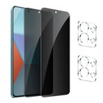 GXAYZ 【4 adet】 Xiaomi Redmi Note 13 Pro için mahremiyet koruma folyosu, gizlilik zırhlı koruma camı, [2 x casus önleyici koruyucu cam + 2 x kamera koruması] gözetleme engelleyici folyo, anti spy