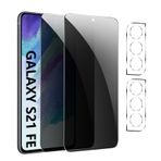 GXAYZ 【4 adet】Samsung Galaxy S21 FE için görüş koruma folyosu, gizlilik zırhlı koruma camı, [2 x casus önleyici koruyucu cam + 2 x kamera koruması] gözetleme engelleyici folyo, anti spy koruyucu cam